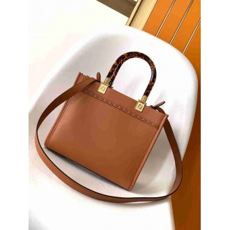Fendi Sunshine Small Tote Bag In Brown Calfskin