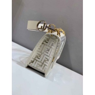 Fendi White Kan I F Bag In Transparent PU