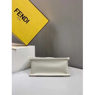 Fendi White Kan I F Bag In Transparent PU