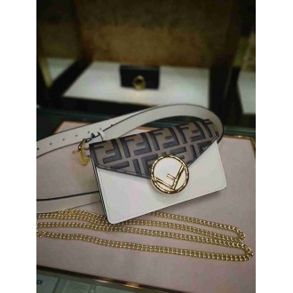 Fendi White Kan I F Belt Bag With FF Motif