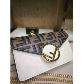 Fendi White Kan I F Belt Bag With FF Motif