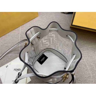 Fendi White Mon Tresor Mini Bucket Bag In Transparent PU