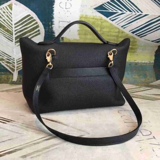 Hermes 24 24 29 Bag In Black Clemence Calfskin