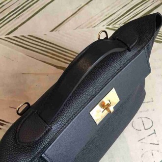 Hermes 24 24 29 Bag In Black Clemence Calfskin