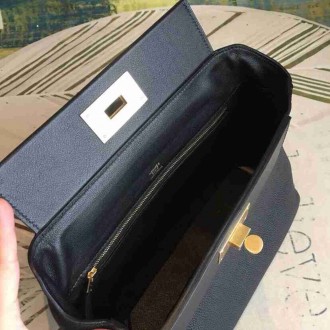 Hermes 24 24 29 Bag In Black Clemence Calfskin
