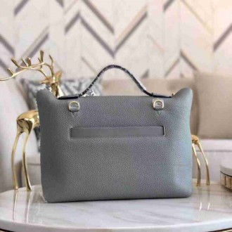 Hermes 24 24 29 Bag In Blue Glacier Clemence Calfskin