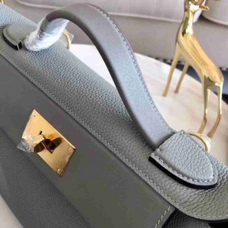Hermes 24 24 29 Bag In Blue Glacier Clemence Calfskin