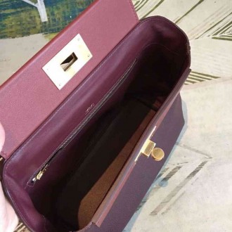 Hermes 24 24 29 Bag In Bordeaux Clemence Calfskin