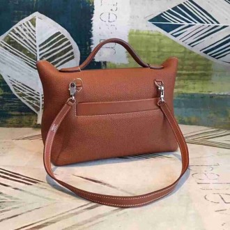 Hermes 24 24 29 Bag In Brown Clemence Calfskin
