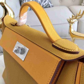 Hermes 24 24 29 Bag In Curry Clemence Calfskin
