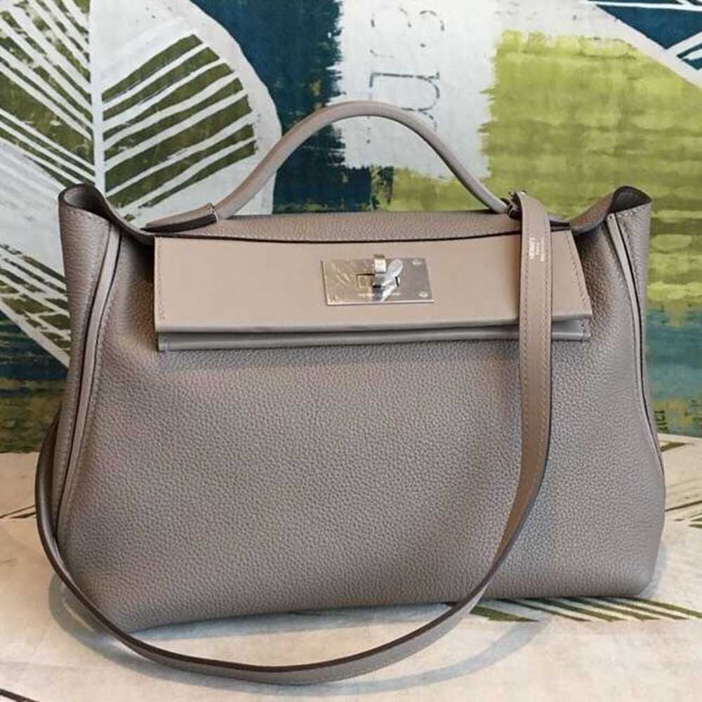 Hermes 24 24 29 Bag In Gris Asphalt Clemence Calfskin