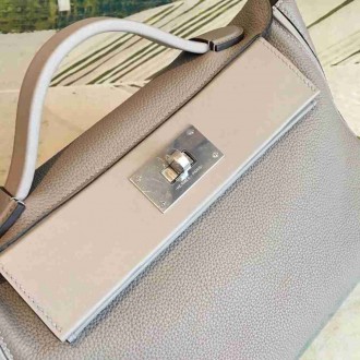 Hermes 24 24 29 Bag In Gris Asphalt Clemence Calfskin