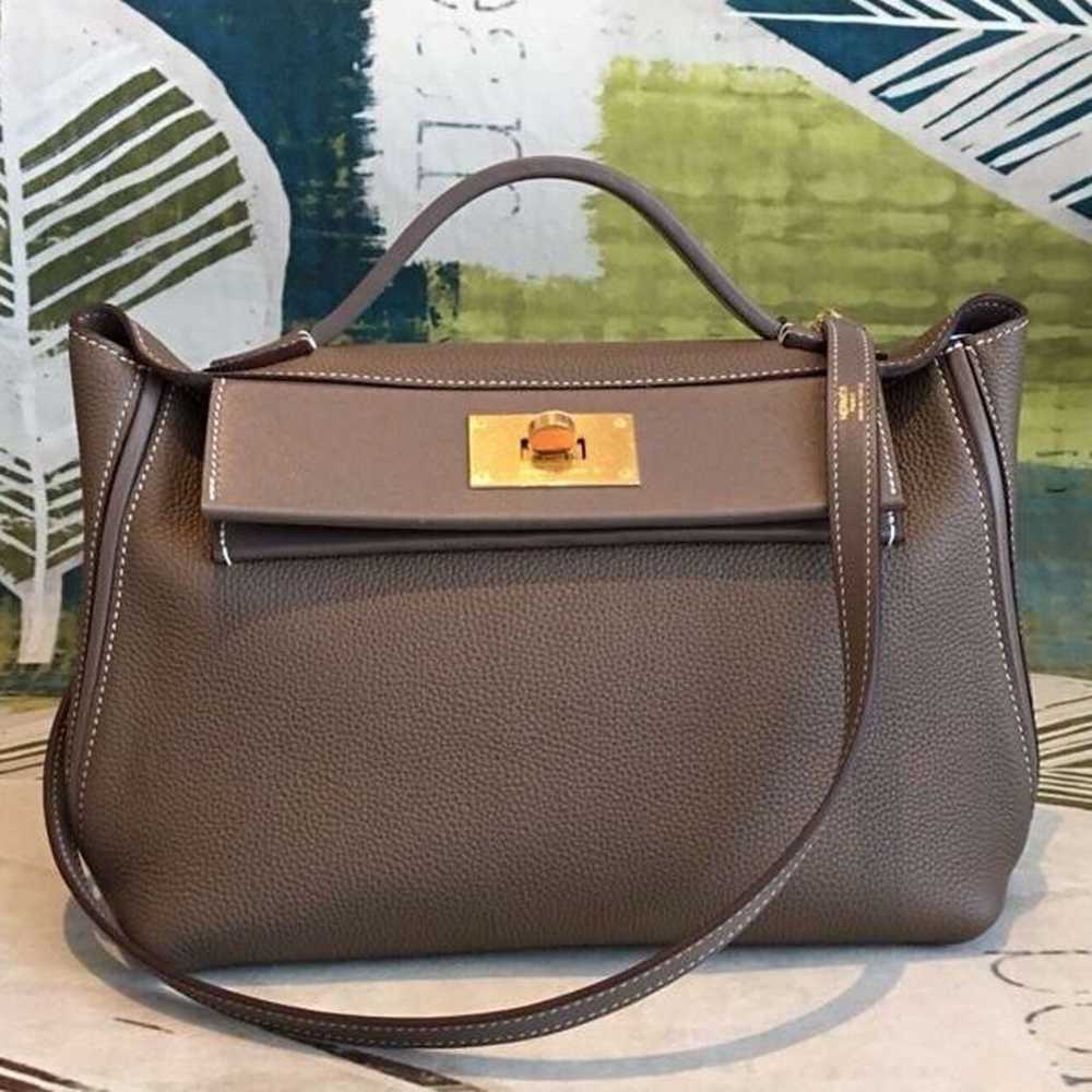 Hermes 24 24 29 Bag In Taupe Clemence Calfskin
