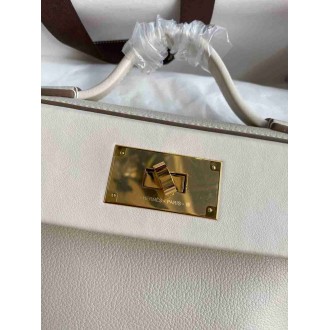 Hermes 24 24 Mini 21 Handmade Bag in Craie Evercolor Leather
