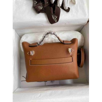 Hermes 24 24 Mini 21 Handmade Bag in Gold Evercolor Leather