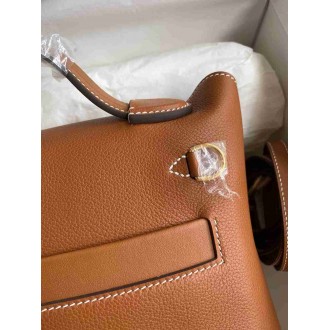 Hermes 24 24 Mini 21 Handmade Bag in Gold Evercolor Leather