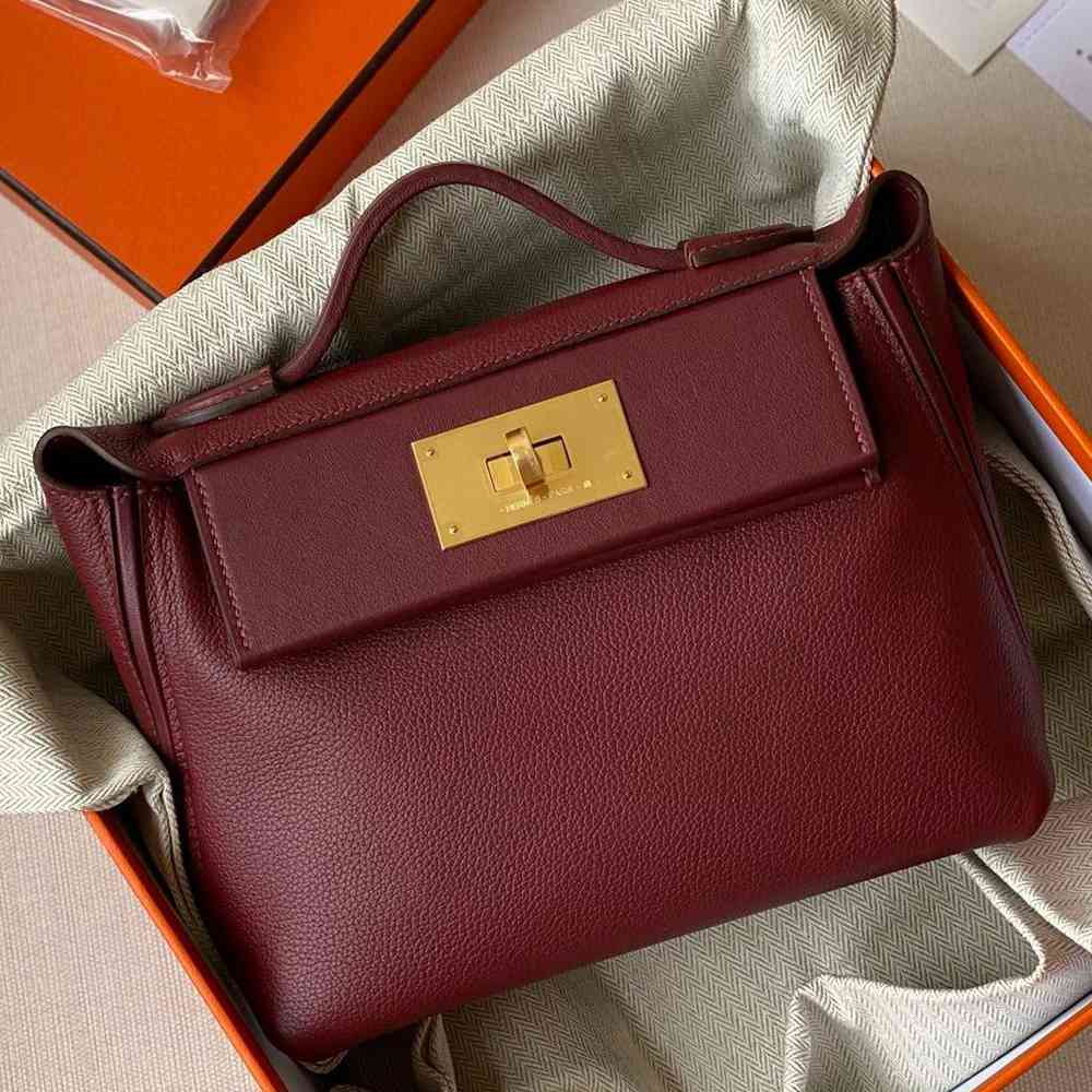 Hermes 24 24 Mini 21 Handmade Bag in Rouge H Evercolor Leather