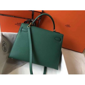 Hermes Malachite Epsom Kelly 32cm Sellier Bag