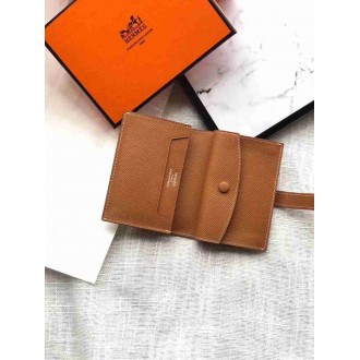 Hermes Bearn Mini Wallet In Gold Epsom Leather