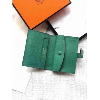 Hermes Bearn Mini Wallet In Vert Vertigo Epsom Leather