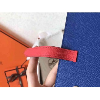Hermes Bi-Color Epsom Bearn Wallet Electric Blue Piment