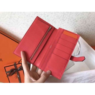 Hermes Bi-Color Epsom Bearn Wallet Electric Blue Piment
