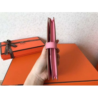 Hermes Bi-Color Epsom Bearn Wallet Grey Pink