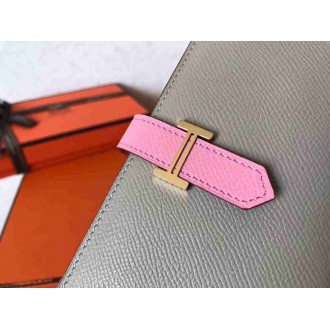 Hermes Bi-Color Epsom Bearn Wallet Grey Pink