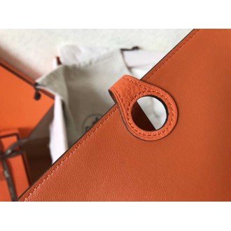 Hermes Bicolor Dogon Duo Wallet In Jean Orange Leather
