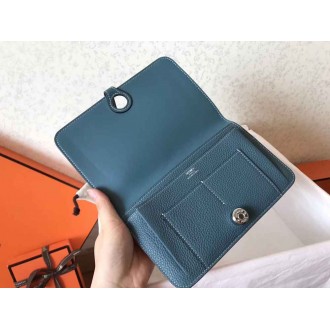Hermes Bicolor Dogon Duo Wallet In Red Jean Leather