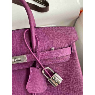 Hermes Birkin 25 Retourne Handmade Bag In Anemone Epsom Calfskin