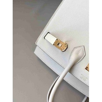 Hermes Birkin 25 Sellier Handmade Bag In Craie Epsom Calfskin