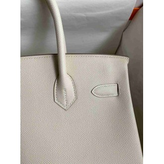 Hermes Birkin 30 Retourne Handmade Bag In Craie Epsom Calfskin