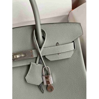 Hermes Birkin 30 Retourne Handmade Bag In Girls Mouette Clemence Leather