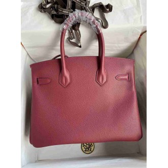 Hermes Birkin 30 Retourne Handmade Bag In Ruby Epsom Calfskin
