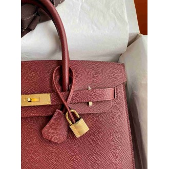 Hermes Birkin 30 Sellier Handmade Bag in Rouge H Epsom Calfskin