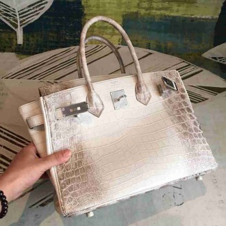 Hermes Birkin 30cm Niloticus Crocodile Himalaya