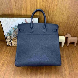 Hermes Birkin HAC 40 Handmade Bag in Blue Nuit Clemence Leather
