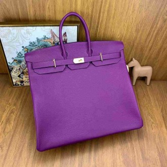 Hermes Birkin HAC 50 Handmade Bag in Anemone Clemence Leather