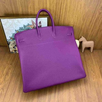 Hermes Birkin HAC 50 Handmade Bag in Anemone Clemence Leather