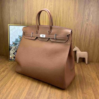 Hermes Birkin HAC 50 Handmade Bag in Gold Clemence Leather