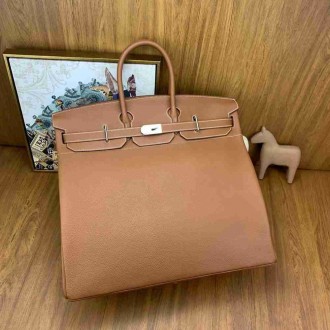 Hermes Birkin HAC 50 Handmade Bag in Gold Clemence Leather