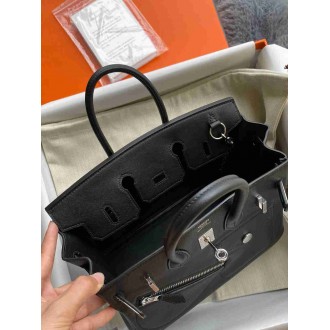 Hermes Birkin Rock 25 Handmade Bag in Black Volupto Leather