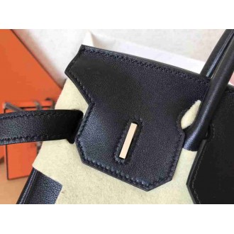 Hermes Black Birkin 30cm Swift Handmade Bag