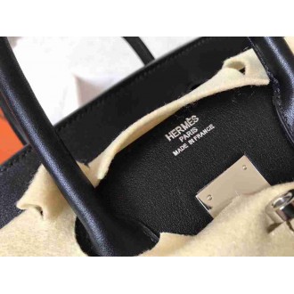 Hermes Black Birkin 30cm Swift Handmade Bag