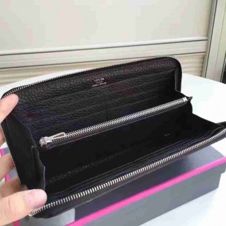 Hermes Black Clemence Azap Zipped Wallet
