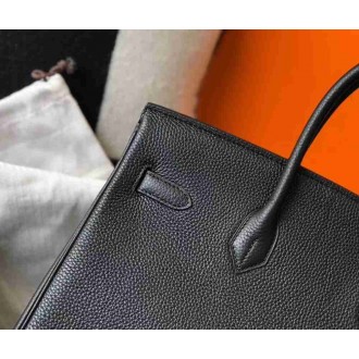 Hermes Black Clemence Birkin 35cm Bag