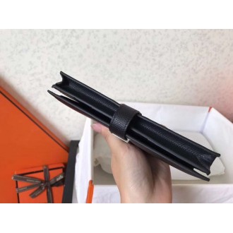 Hermes Black Epsom Bearn Gusset Wallet