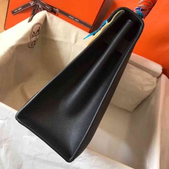 Hermes Black Epsom Kelly 28cm Handmade Bag