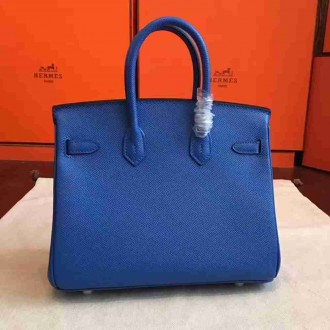 Hermes Blue Birkin 25cm Epsom Handmade Bag